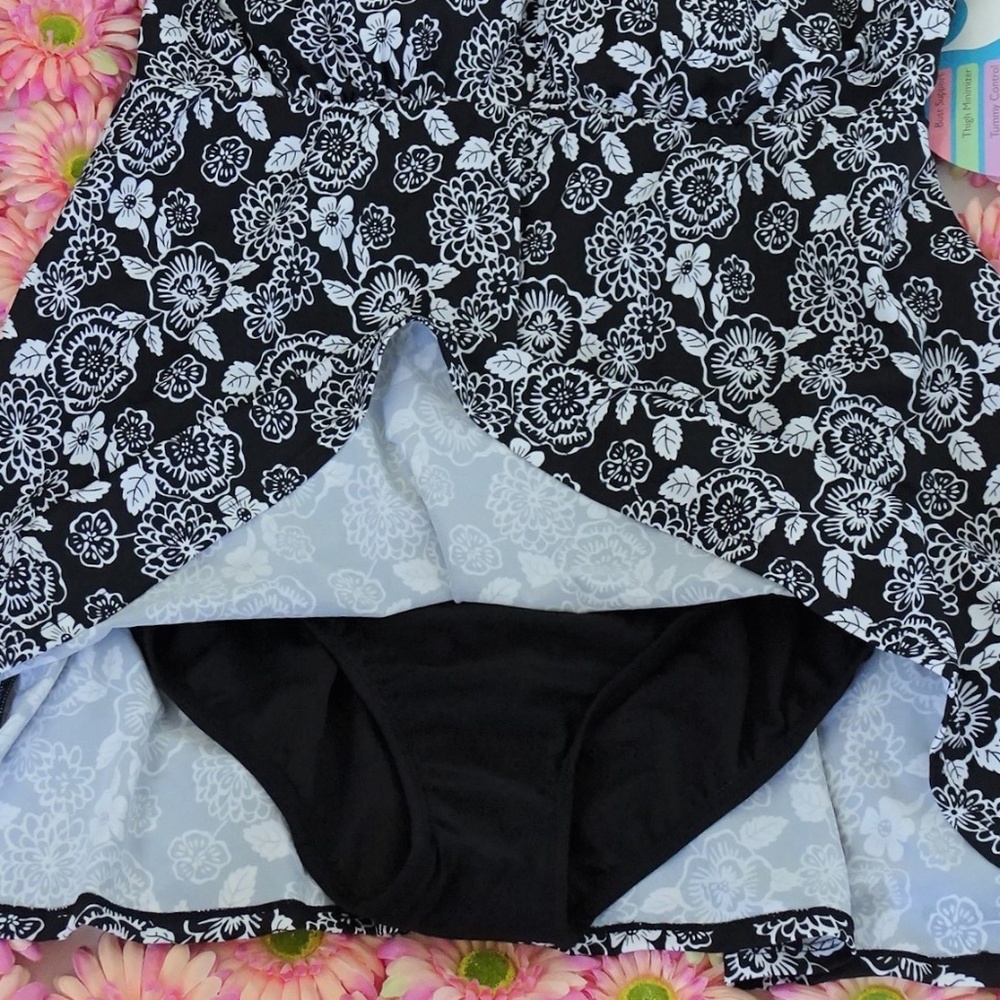 Swim Solutions High Neck Floral Swimdress NWT - Picture 2 of 3